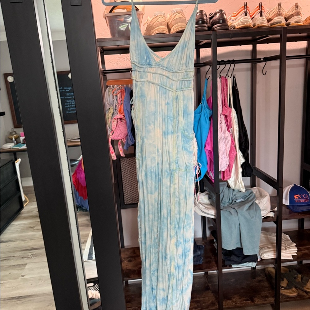 Out From Under Blue Tie-Dye Jumpsuit